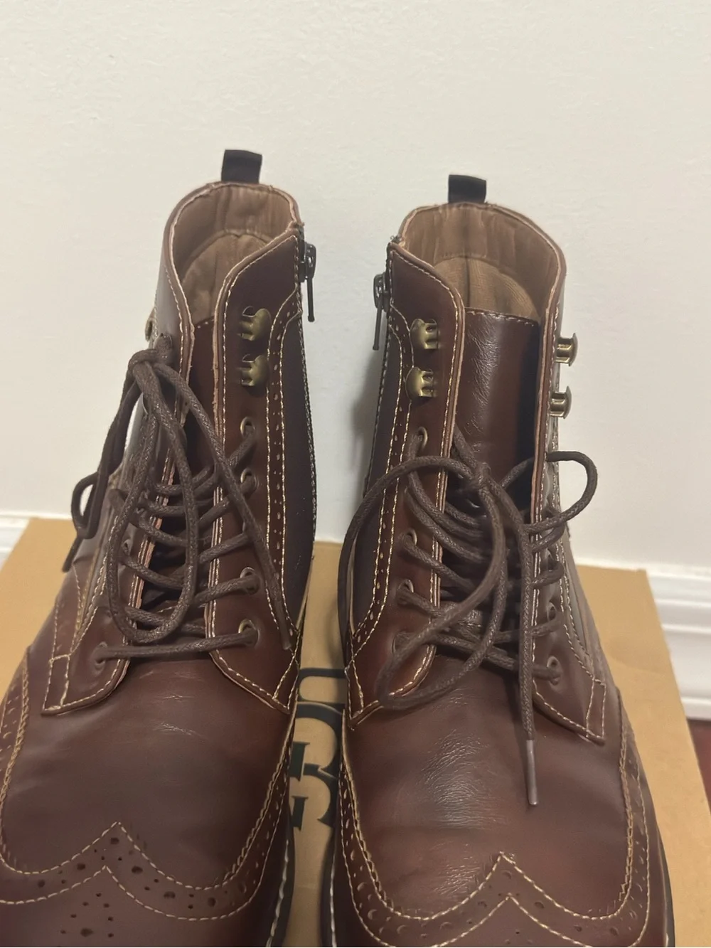 Sonoma Vitalize Ankle Boots Oxford Styled Chelsea Wingtip Men Brown Shoes 12 Med